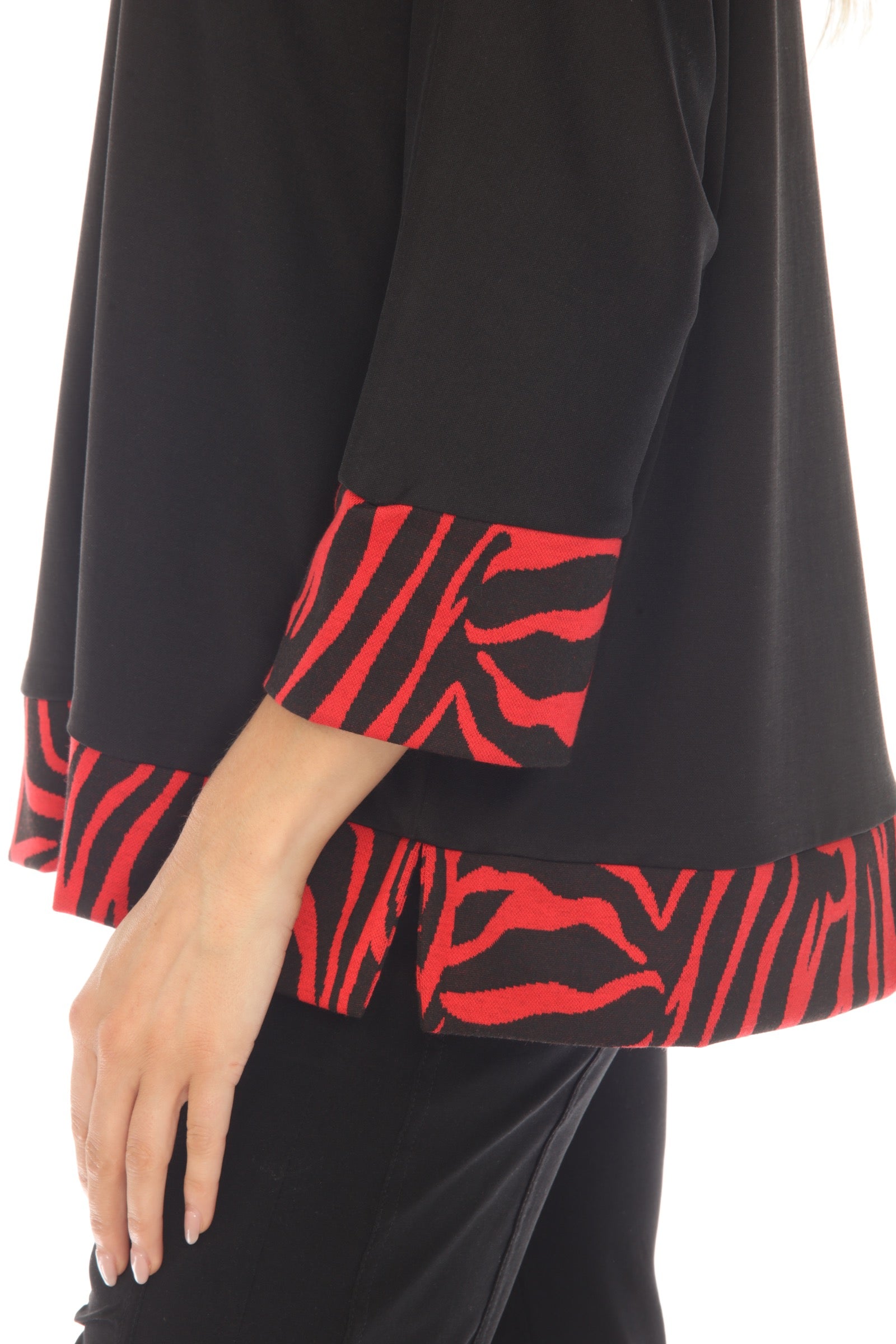 Cowl Neck Swing Pullover - Red - CARINE