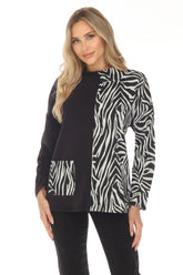 Mock Neck 1pkt Pullover - Black & White - CARINE