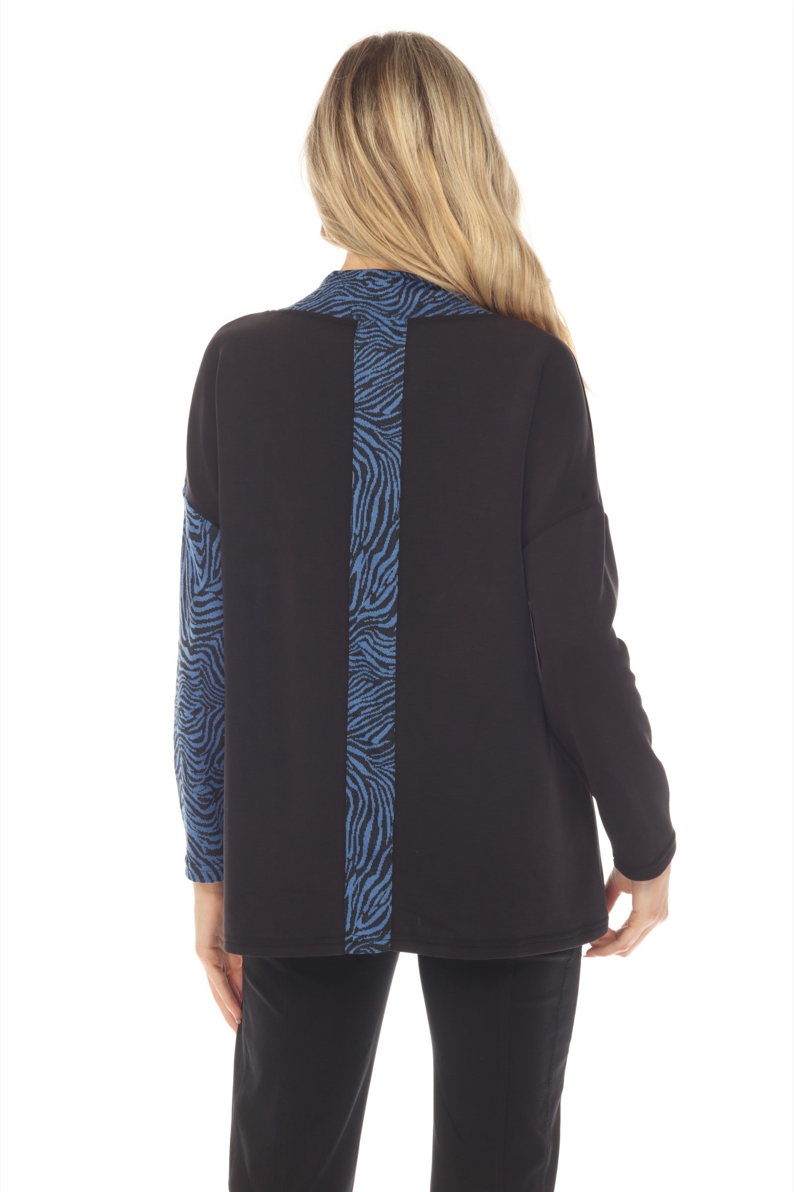 Mock Neck 1pkt Pullover - Blue - CARINE