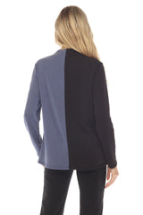 Asymmetric Pattern Pullover - Blue - CARINE