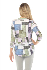 V-Neck Top - Meadow Mosaic - CARINE