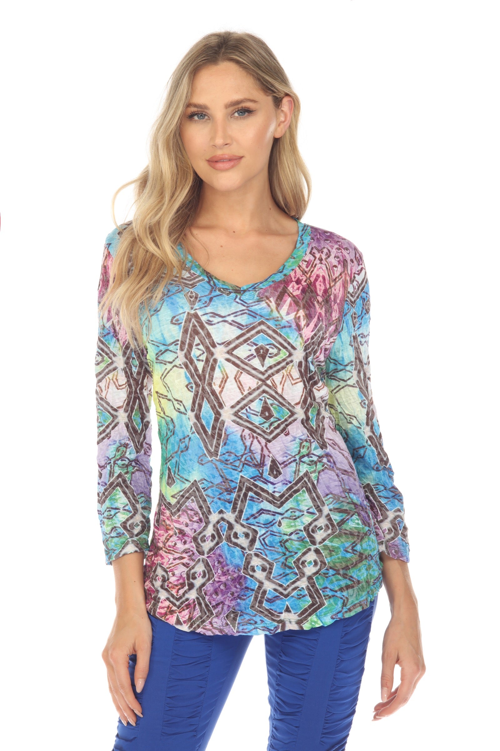 V-Neck Top - Tribal Prism - CARINE