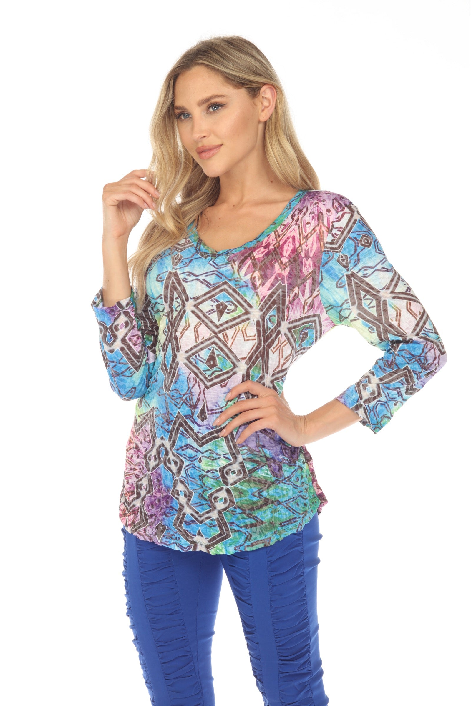 V-Neck Top - Tribal Prism - CARINE