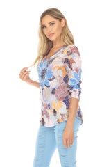 V-Neck Top - Spring Medley - CARINE
