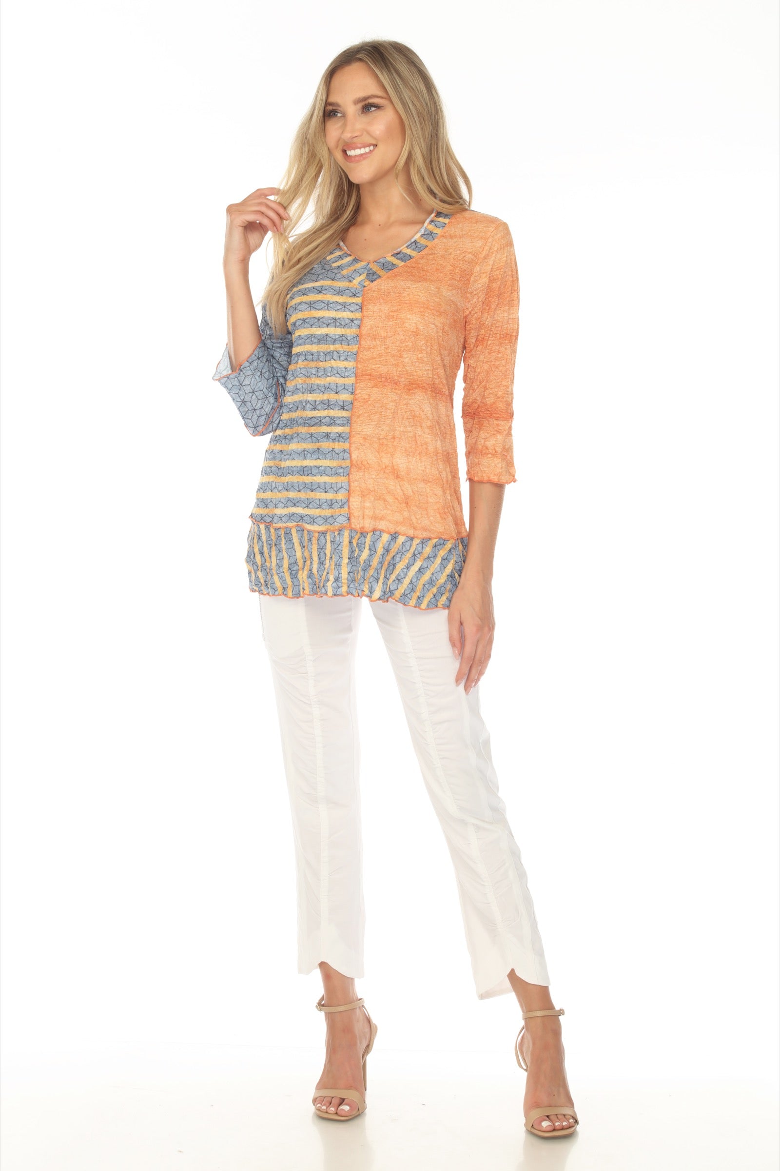 Madeline Top - Tangerine Stripes - CARINE