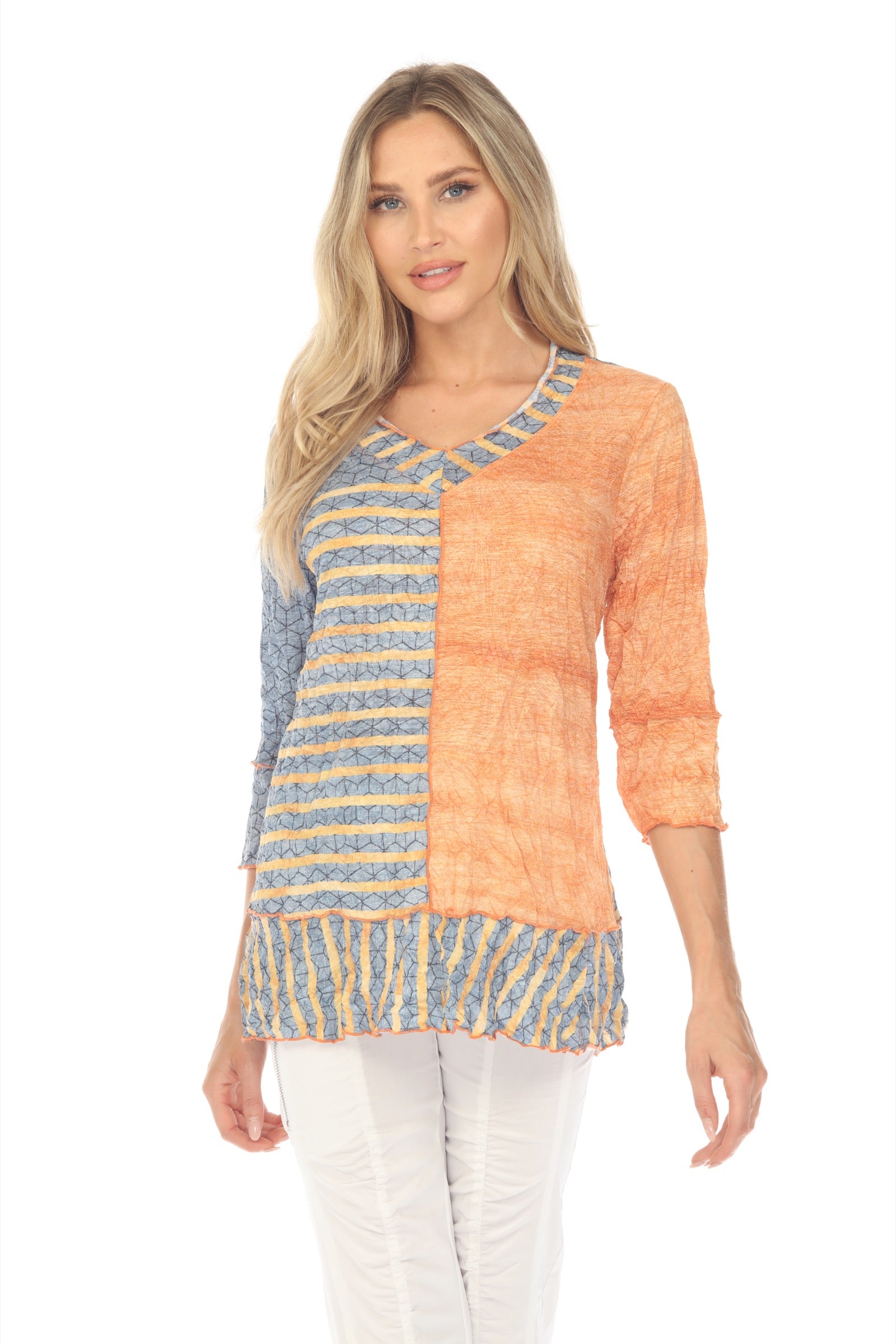 Madeline Top - Tangerine Stripes - CARINE