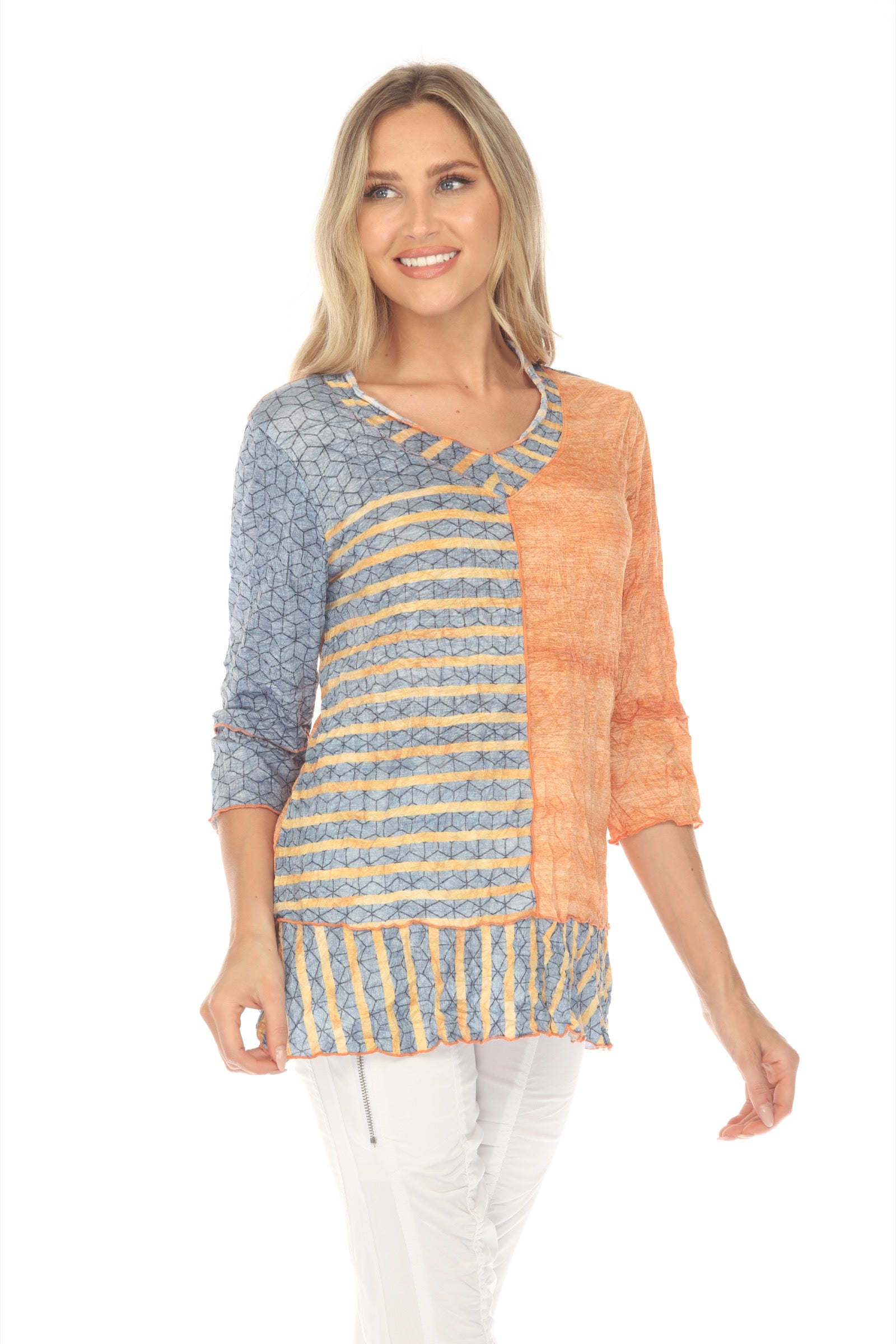 Madeline Top - Tangerine Stripes - CARINE