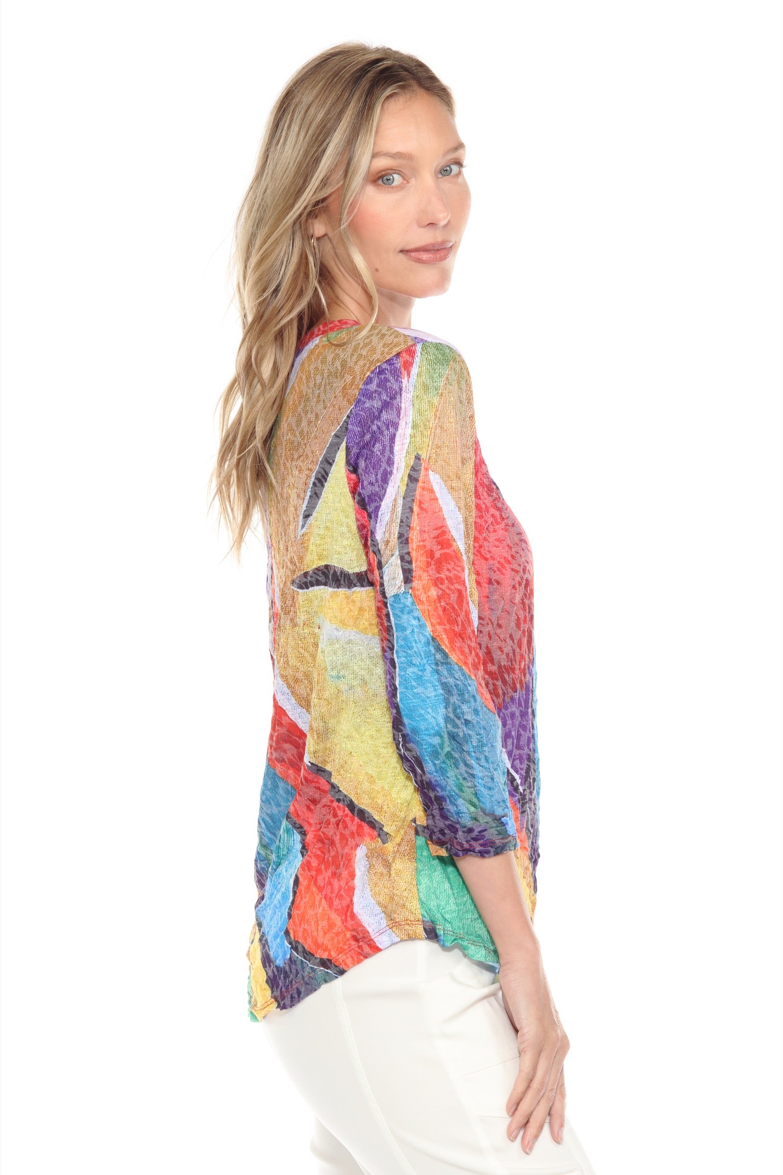 Round-Neck Top - Vivid Brush - CARINE