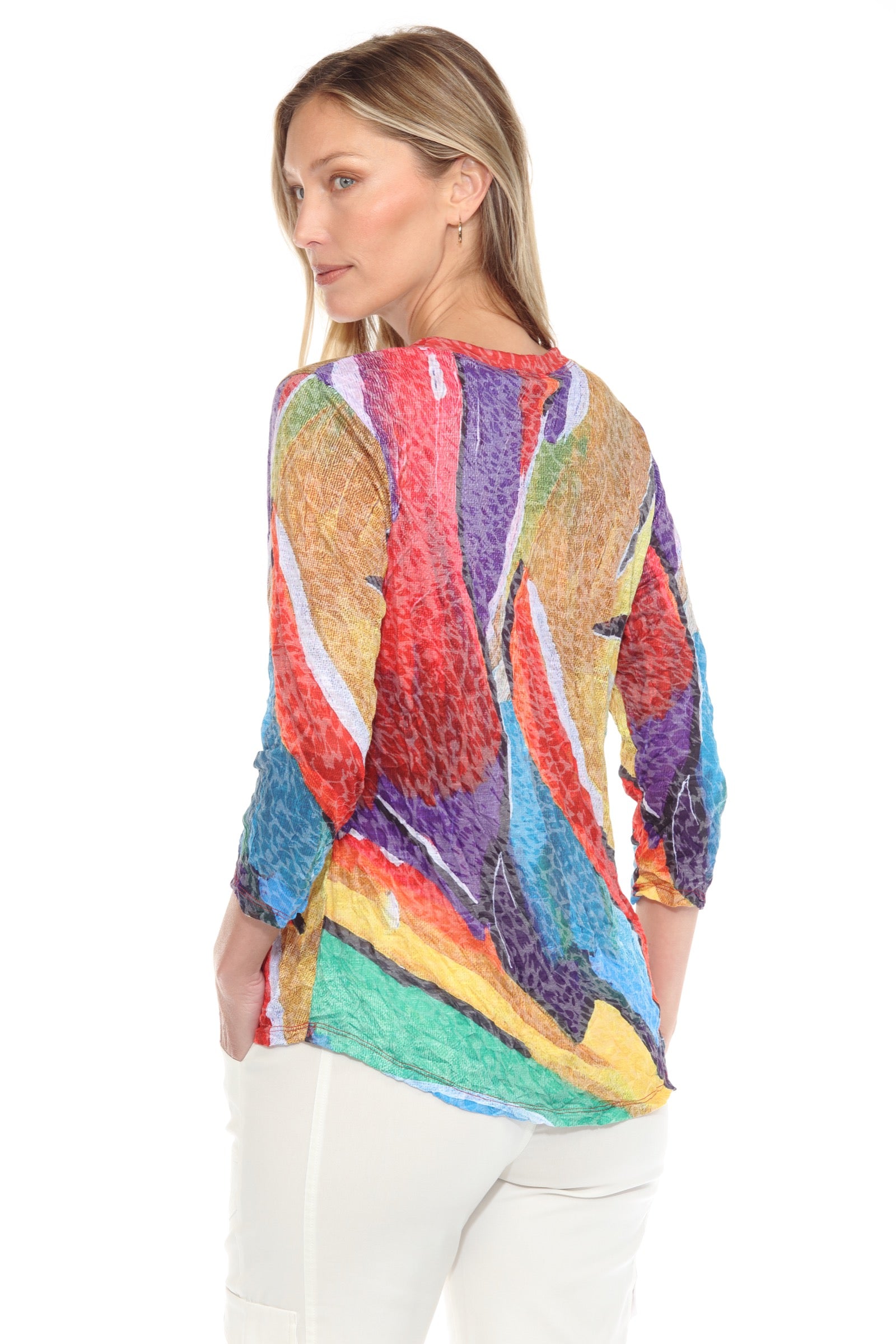 Round-Neck Top - Vivid Brush - CARINE