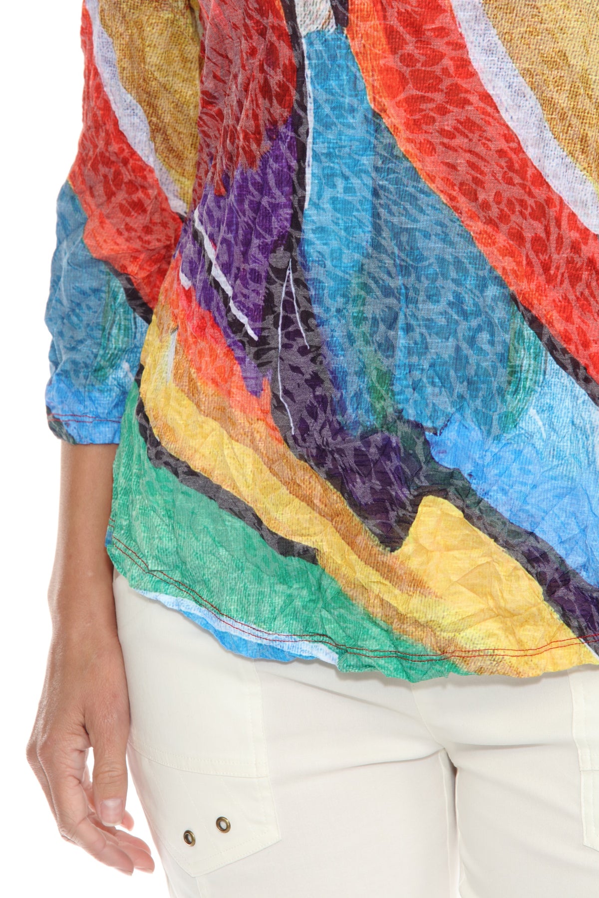 Round-Neck Top - Vivid Brush - CARINE