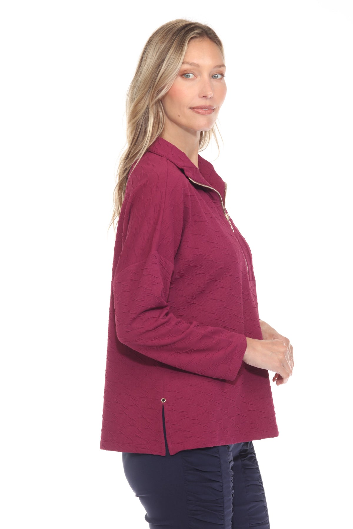 Half-Zip Textured Pullover - CARINE