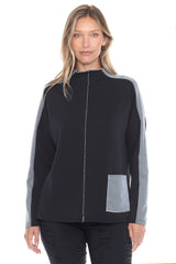 Rib Trim 1pkt Mock Neck Pullover - CARINE