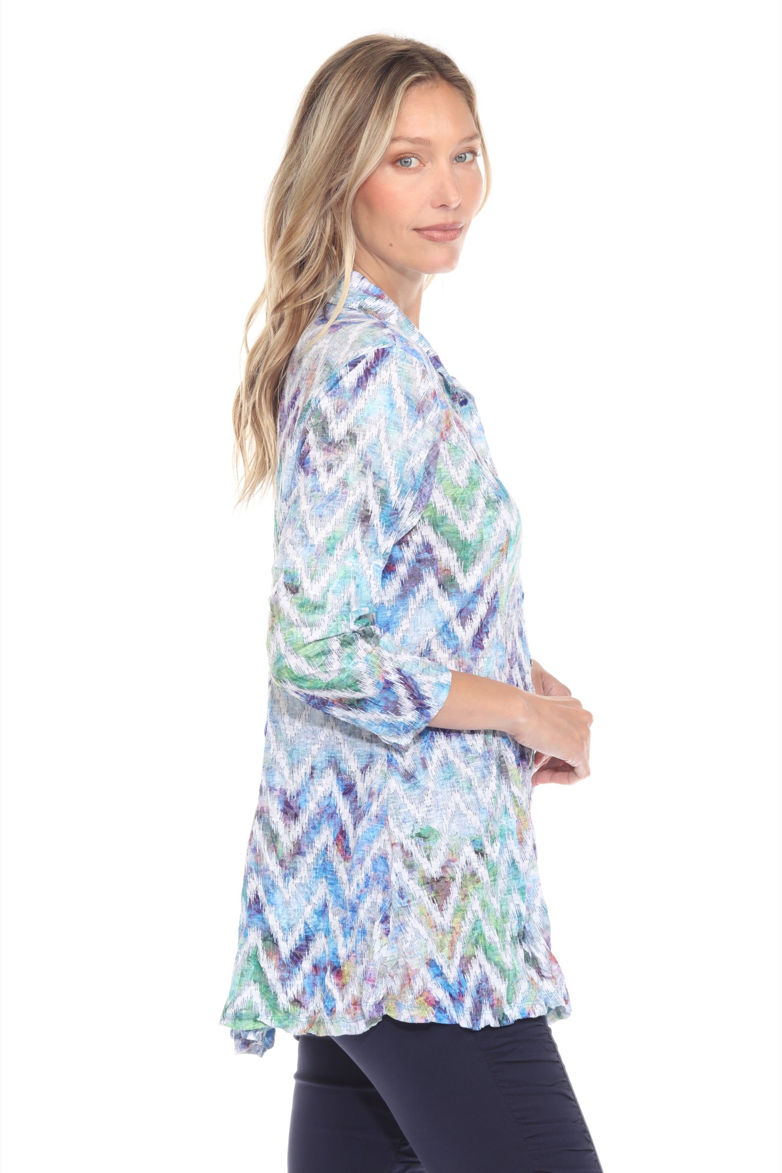 Selena Shirt - Chevron Haze - CARINE