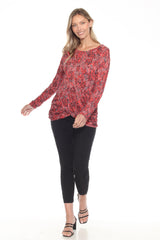 Evelyn Top - Crimson Vines - CARINE