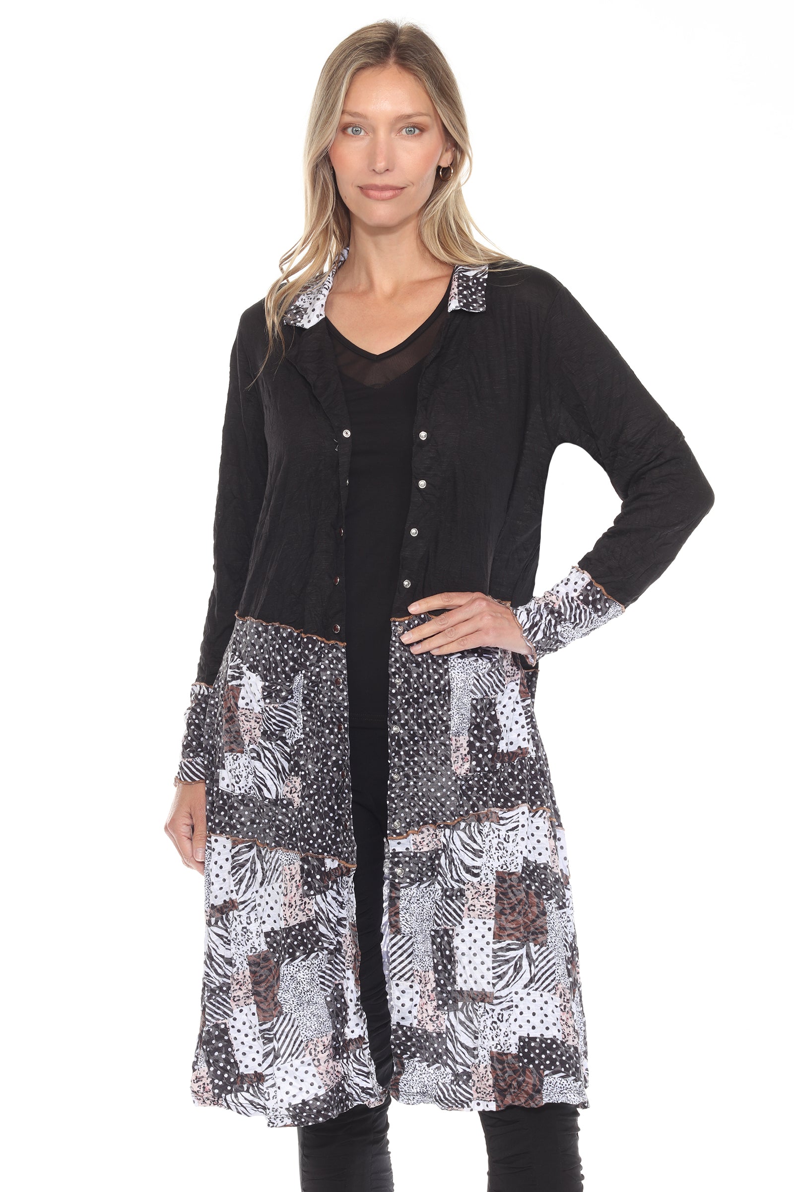 Duster Dress Jacket - Mocha Patch - CARINE