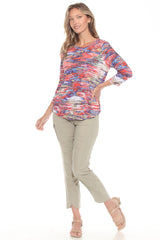 Round-Neck Top - Radiant Lines - CARINE