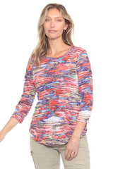 Round-Neck Top - Radiant Lines - CARINE