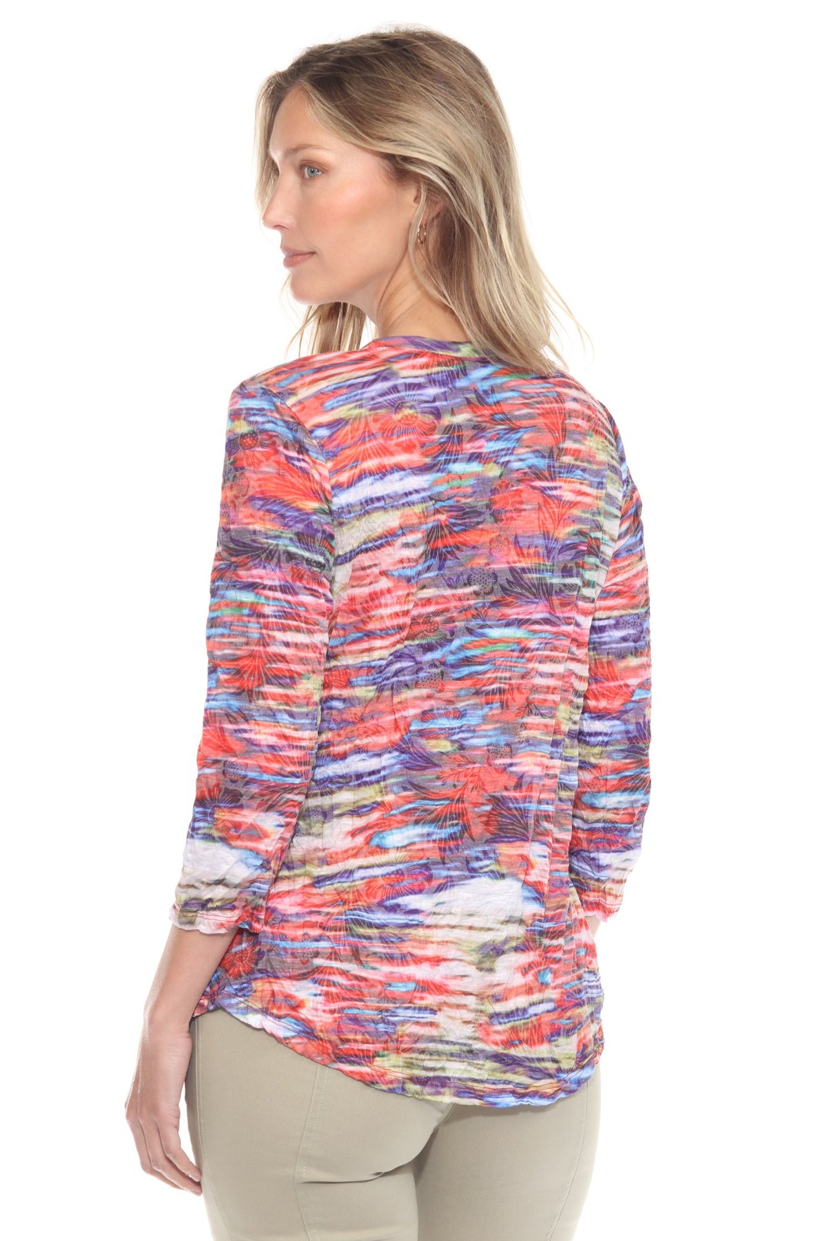 Round-Neck Top - Radiant Lines - CARINE