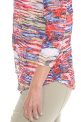 Round-Neck Top - Radiant Lines - CARINE