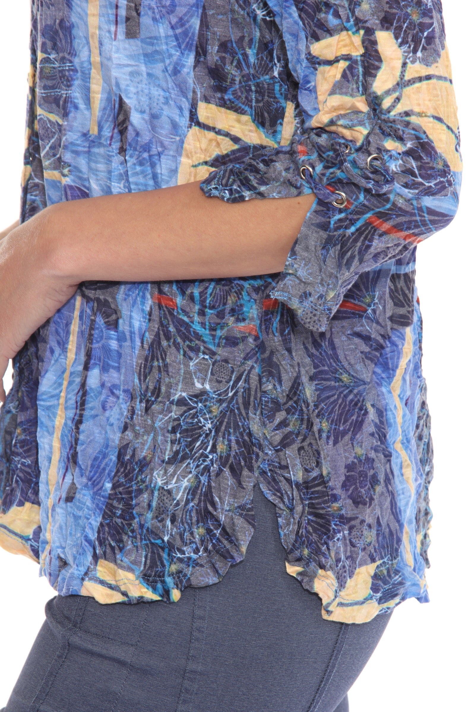 Sabrina Shirt - Indigo Tropic - CARINE