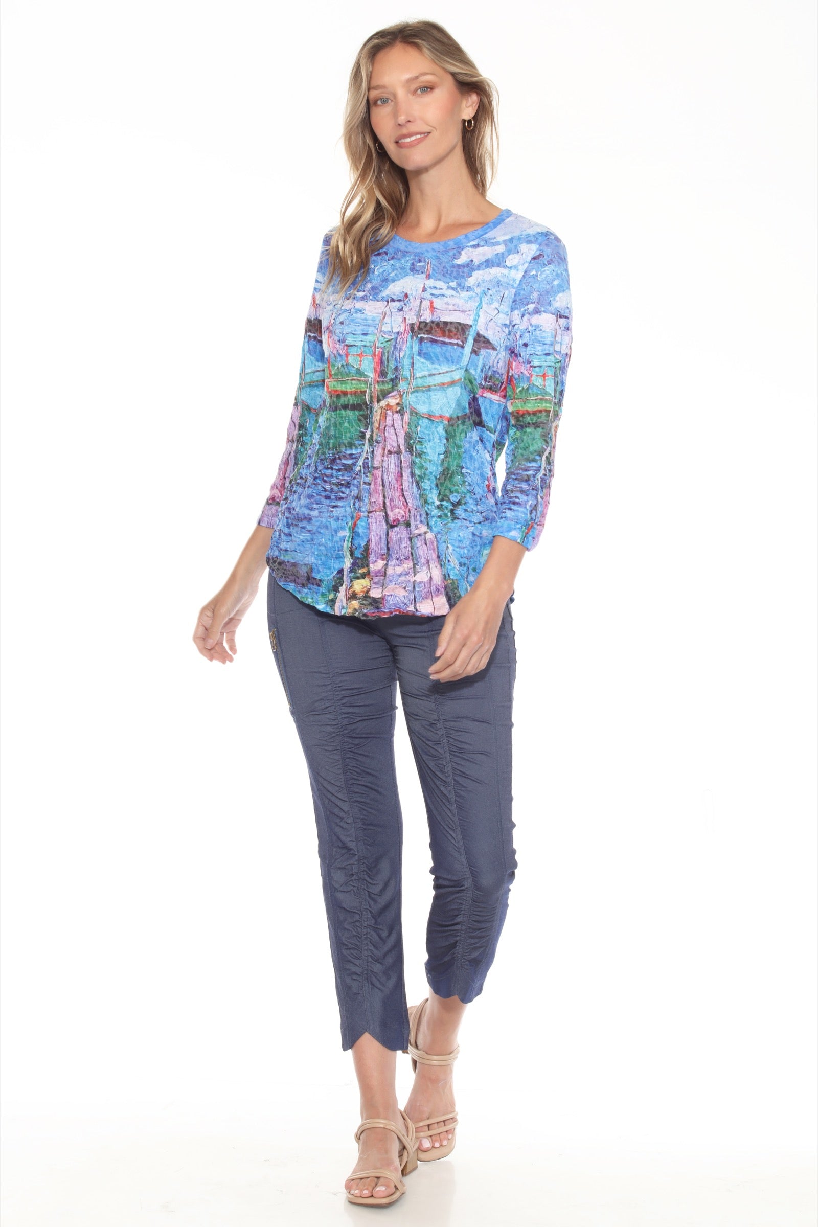 Round-Neck Top - Dockside Bliss - CARINE