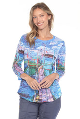 Round-Neck Top - Dockside Bliss - CARINE