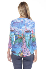 Round-Neck Top - Dockside Bliss - CARINE