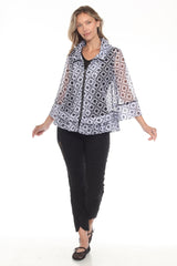 Mesh Zip Swing Jacket - Retro Dots - CARINE