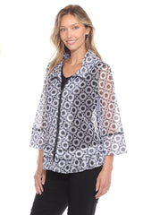 Mesh Zip Swing Jacket - Retro Dots - CARINE