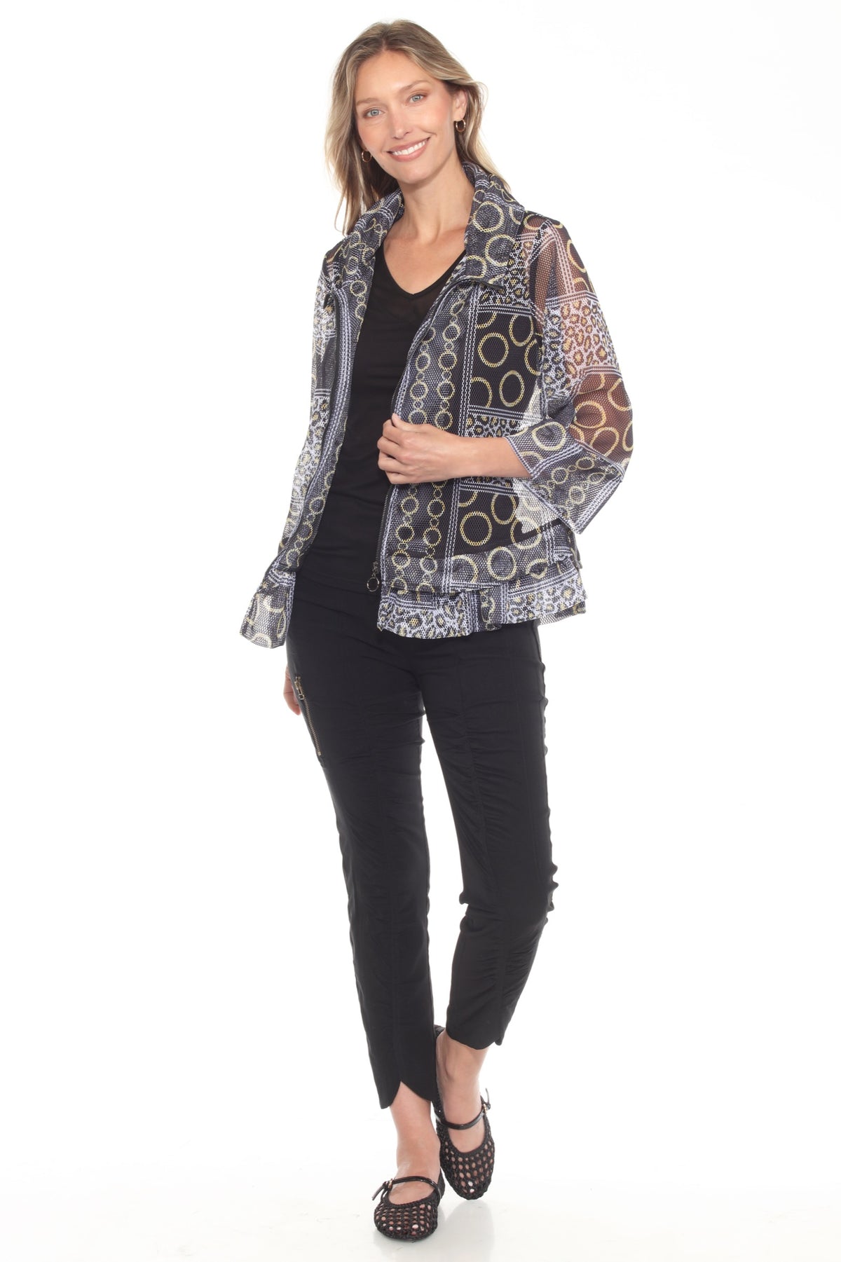 Mesh Zip Swing Jacket - Luxe Rings - CARINE