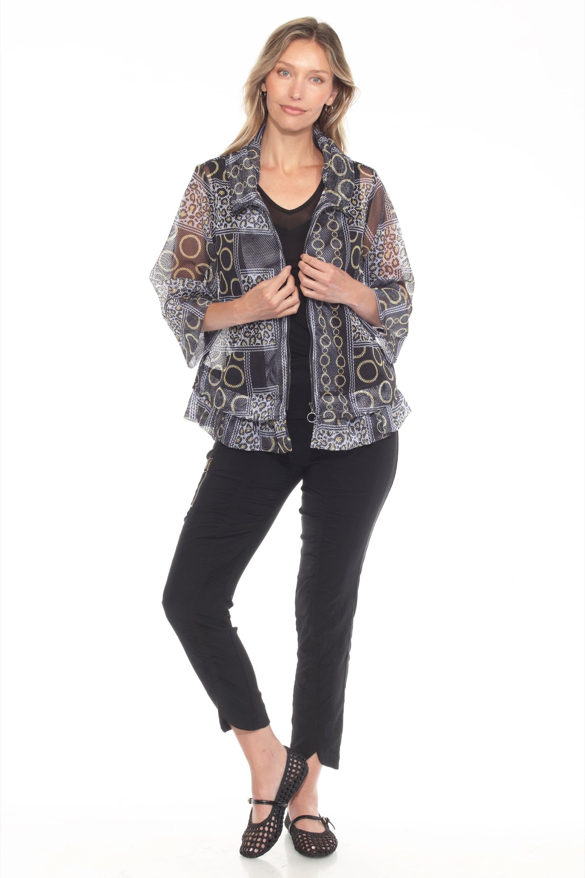 Mesh Zip Swing Jacket - Luxe Rings - CARINE