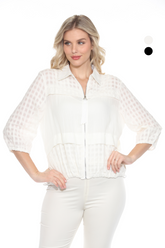 Sheer Panel Zip Front Jacket - CARINE