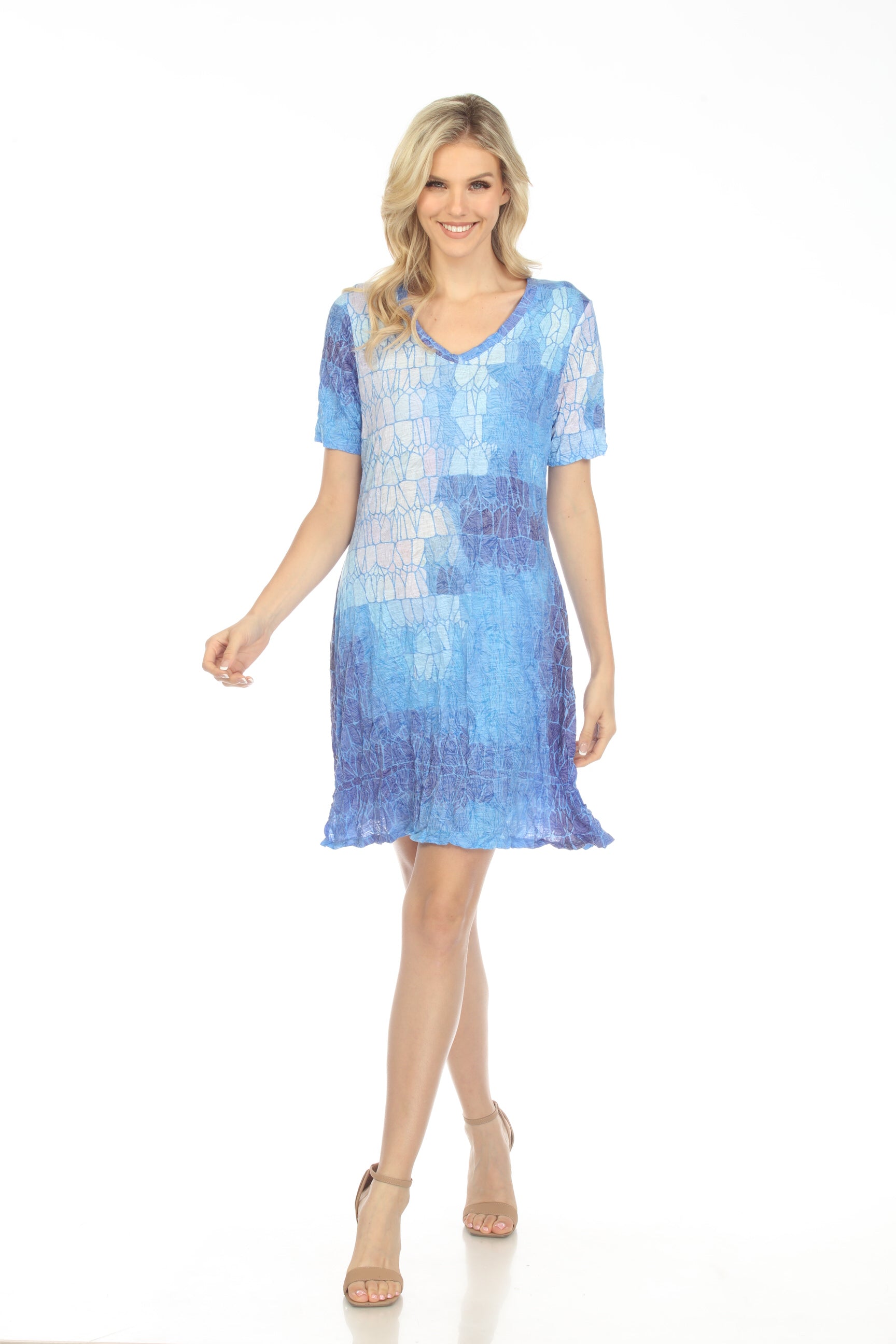 Short Sleeve Dress - Ice Sheet - CARINE