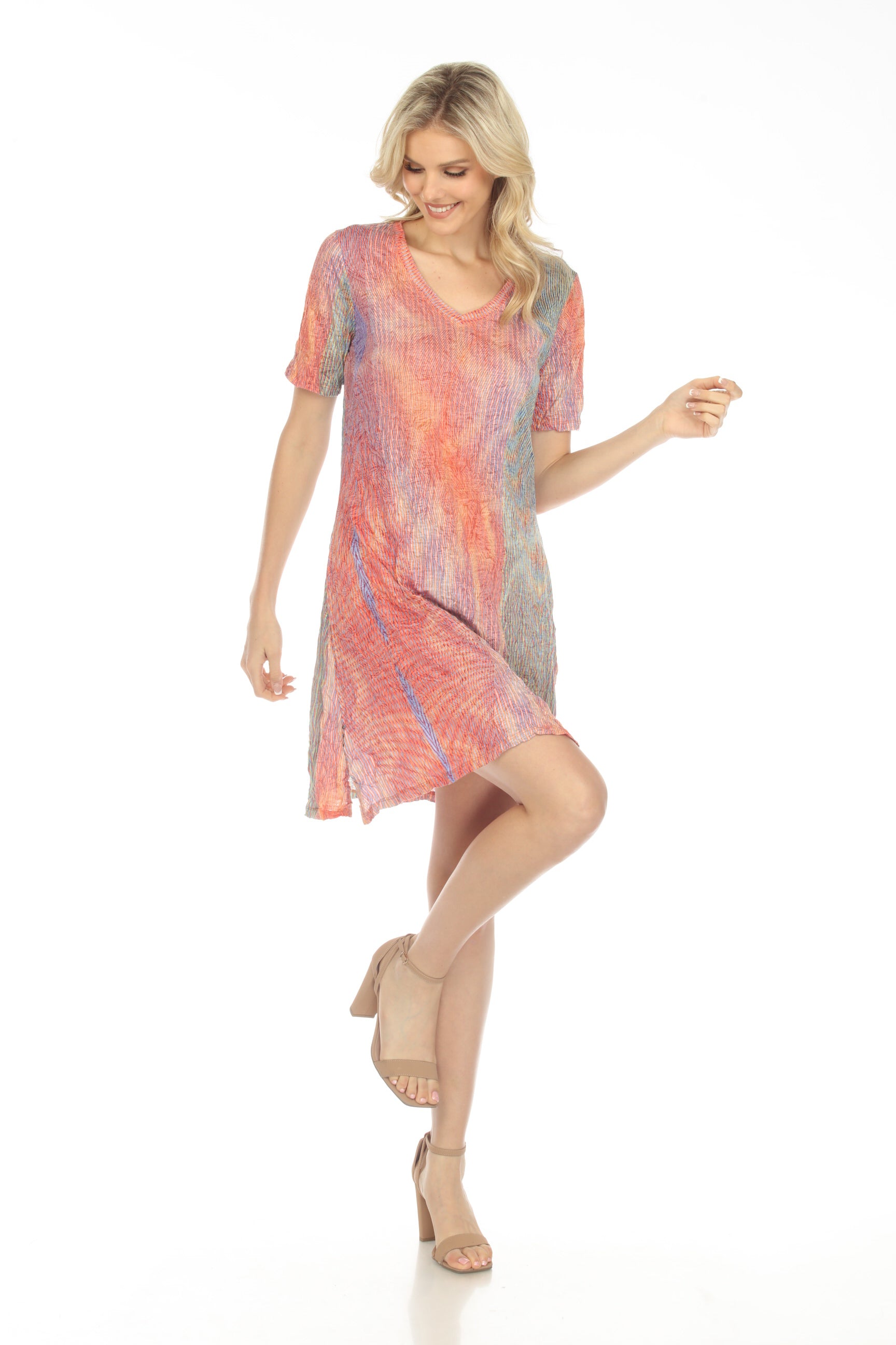 Short Sleeve Dress - Horizon Lines - CARINE