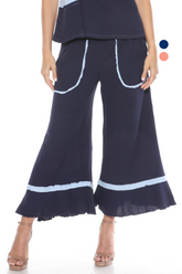 Patchwork Wide Leg Crop Pant - CARINE