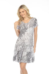 Dakota Dress - Contrast Lines - CARINE