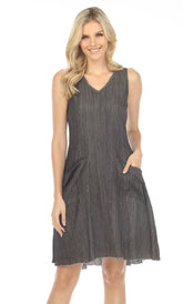 Sleeveless Two Pocket Sundress - CARINE