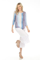 Round-Neck Top - Lilac Strpes - CARINE