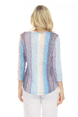 Round-Neck Top - Lilac Strpes - CARINE