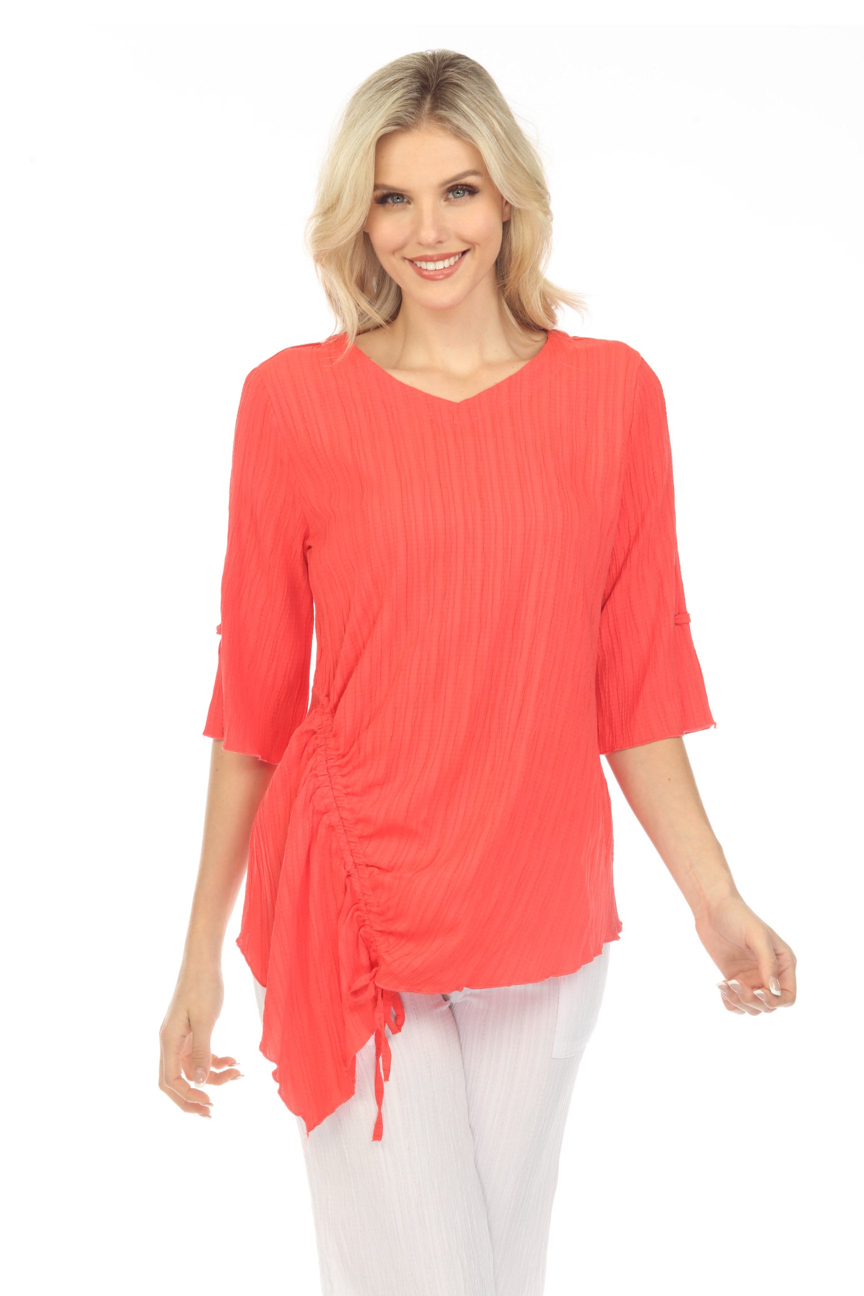 Asymmetrical Drawstring Tunic - CARINE