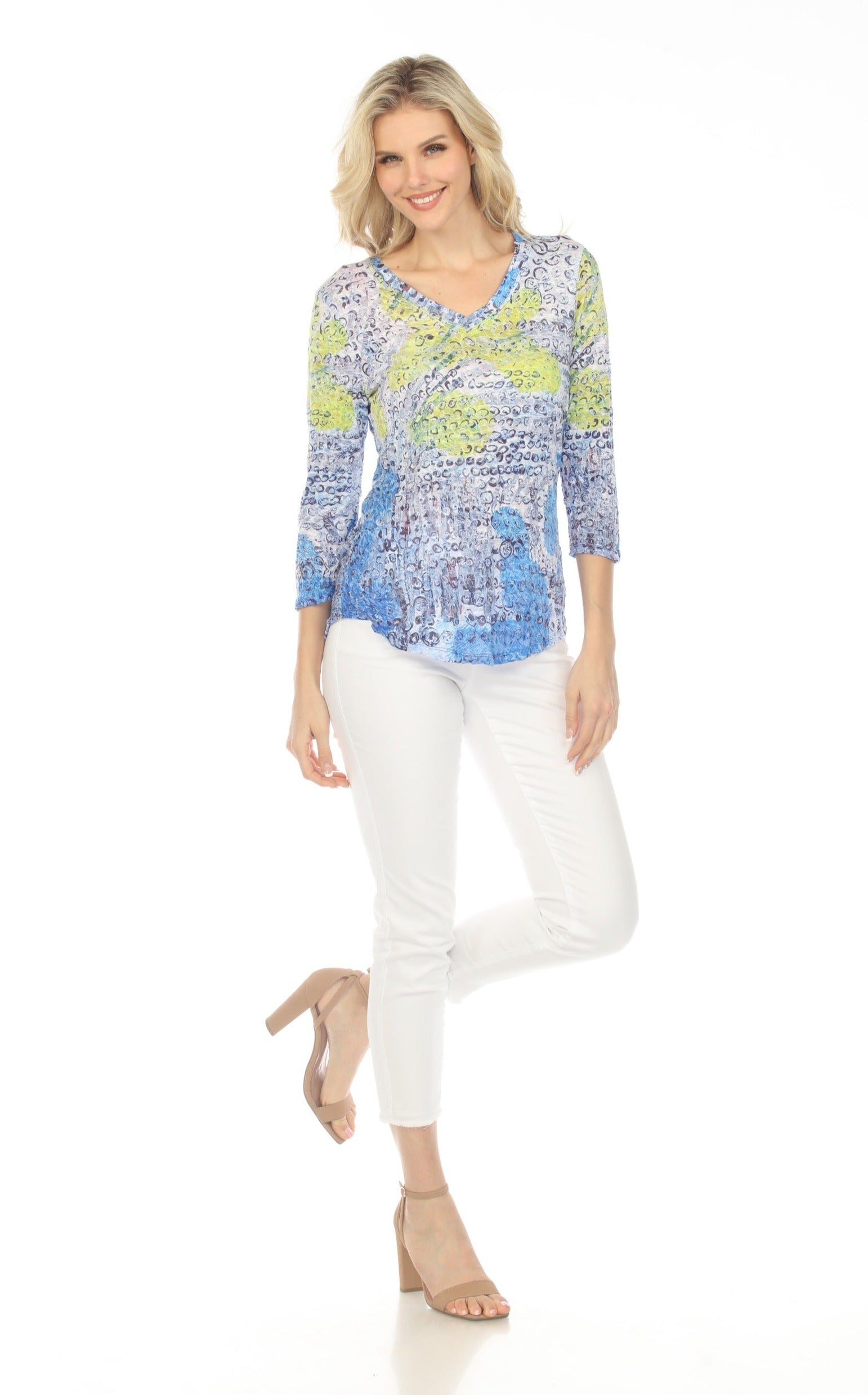V-Neck Top - Blue Zest - CARINE