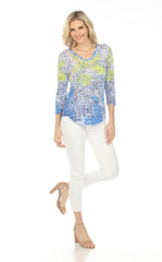 V-Neck Top - Blue Zest - CARINE