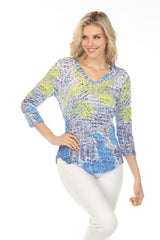 V-Neck Top - Blue Zest - CARINE