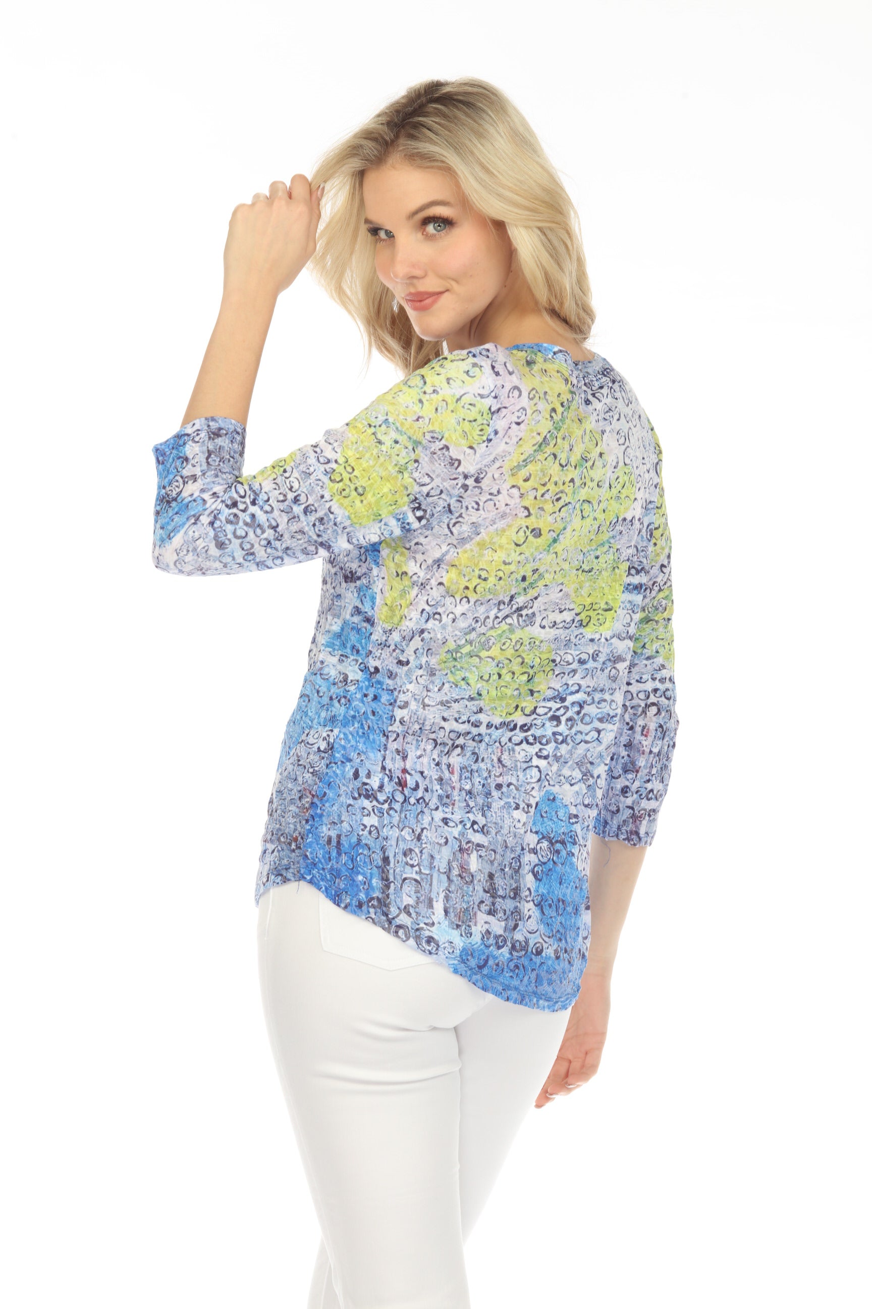 V-Neck Top - Blue Zest - CARINE