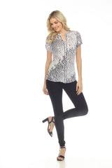 Pamela Top S/S - Contrast Lines - CARINE