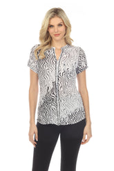 Pamela Top S/S - Contrast Lines - CARINE