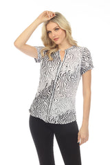 Pamela Top S/S - Contrast Lines - CARINE