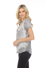 Pamela Top S/S - Contrast Lines - CARINE