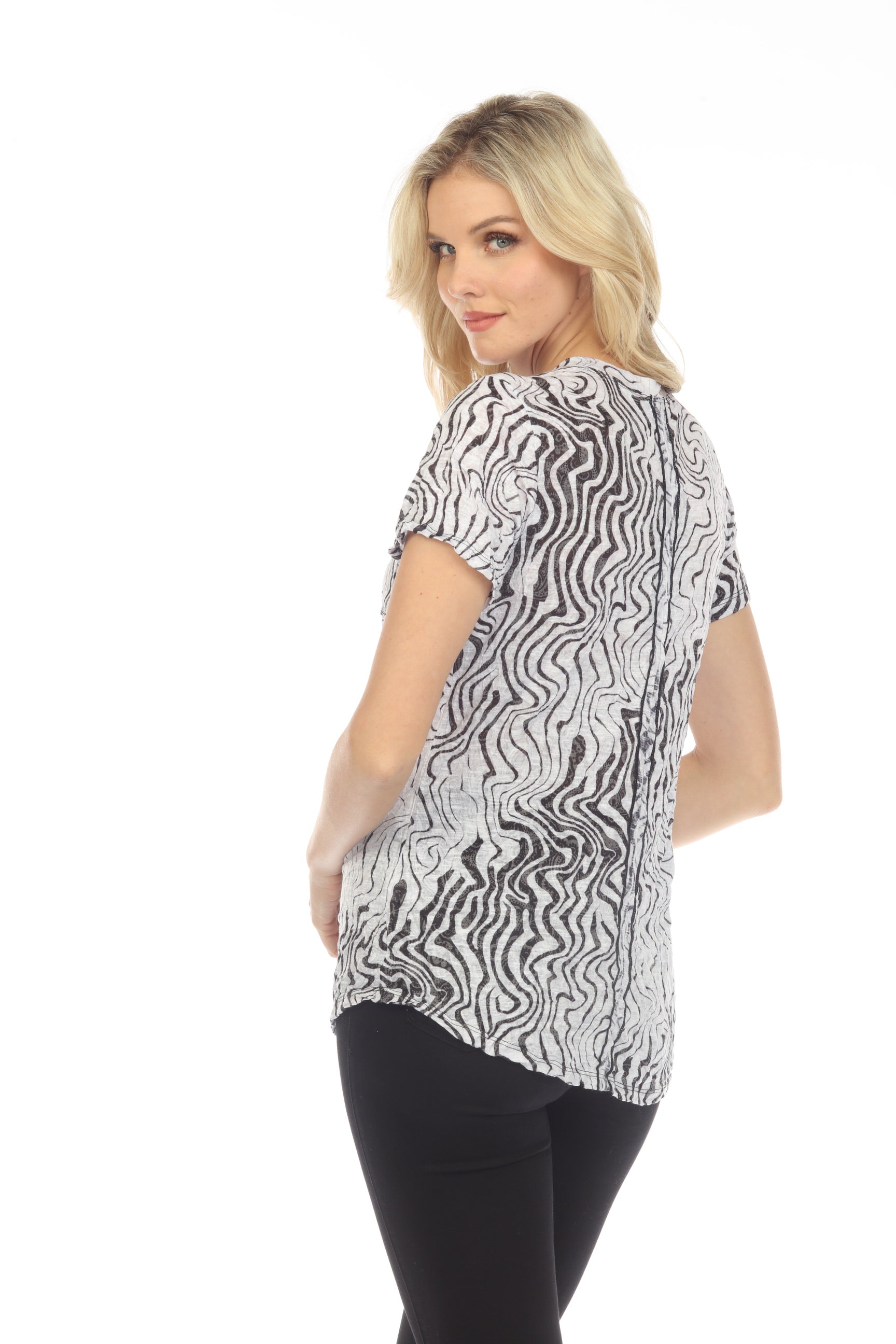 Pamela Top S/S - Contrast Lines - CARINE
