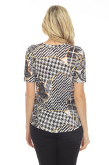S/S V-Neck Top - Bold Patterns - CARINE